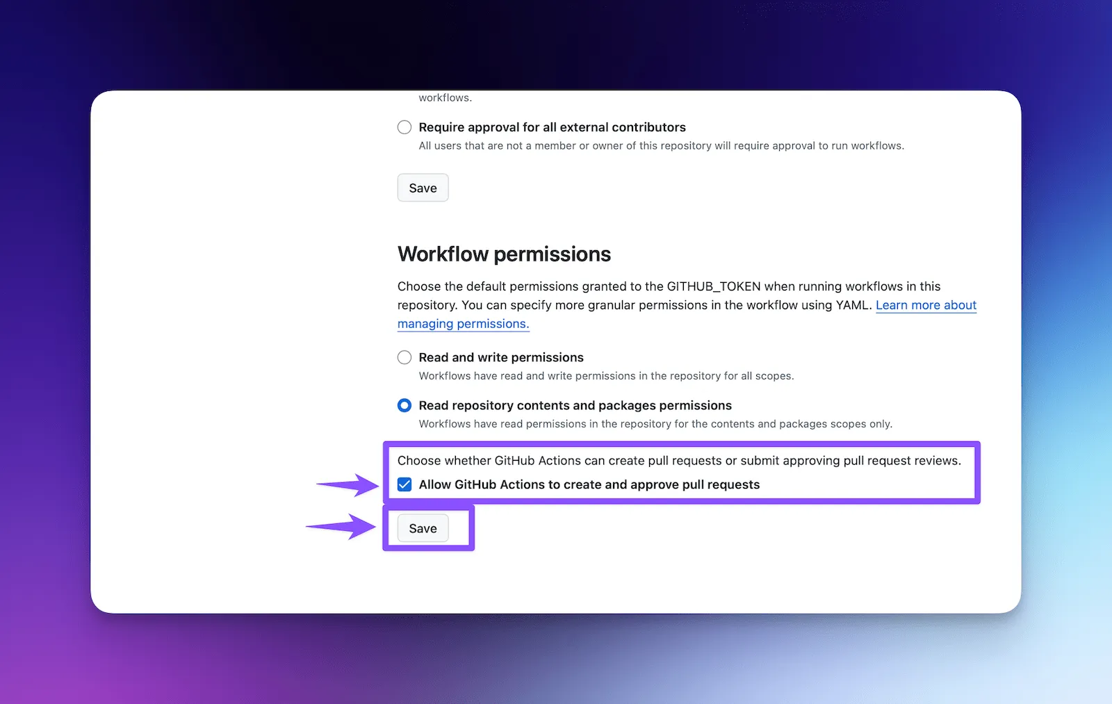 Enable Pull Request Creation