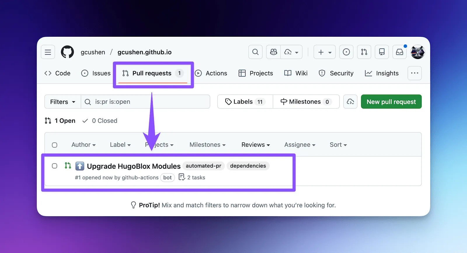 Automated Pull Request List